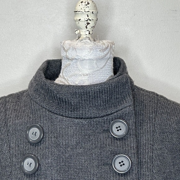 Susana Monaco Wool Double Breasted Cropped Coat Knitted Short Sleeves Small NWOT - Picture 4 of 11